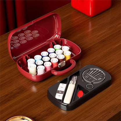 FKOG Sewing Project Kit, 151 Pcs Family Sewing Supplies Repair Kit Traveler Sewing Kit Sewing Thread Accessories DIY Sewing Supplies Organizer (Dark Red) - style: Dark Red