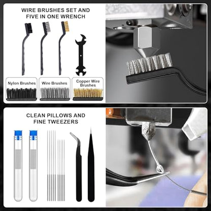 212Pcs 3D Printer Tool Kit with 3D Printer Accessories Bring Tool Box Includes Deburring Ideal for Disassembly Cleaning and Precision Machining Toolboxes - size: L