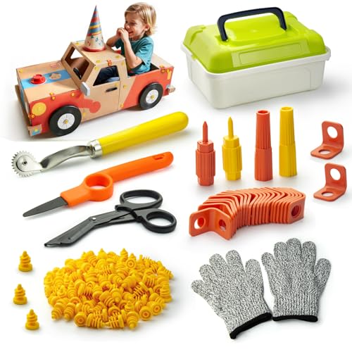 Kids Cardboard Cutter Safe Tool Set 150 Pcs with Storage Box