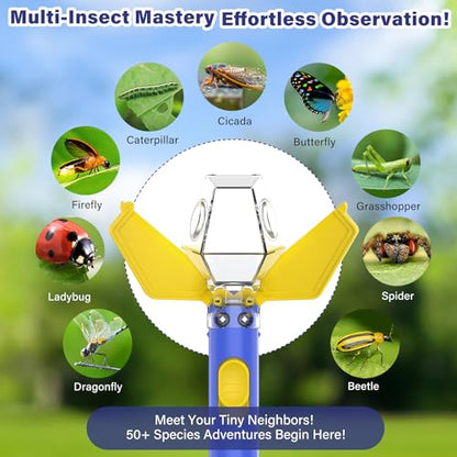 Bug Catcher for Kids with 6X Magnifier, STEM Educational Exploration Toys - color: Blue