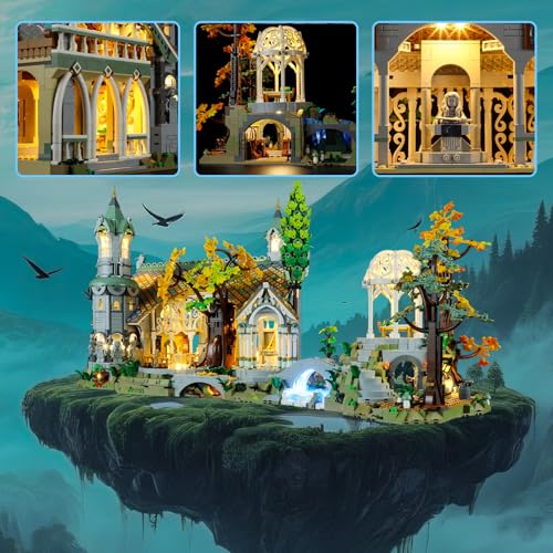 YEABRICKS LED Light for Lego-10316 Lord of the Rings THE Lord of THE Rings: Rivendell Building Blocks Model (Lego Set NOT Included) - style: Only Light RIVENDELL