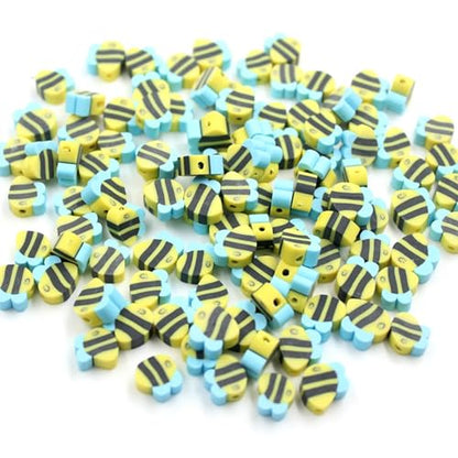 100 Pcs Polymer Clay Beads Mixed Heishi Spacer Beads Charms Supplies for DIY Bracelet Earring Necklace Jewelry Making (Bee) - color: Bee