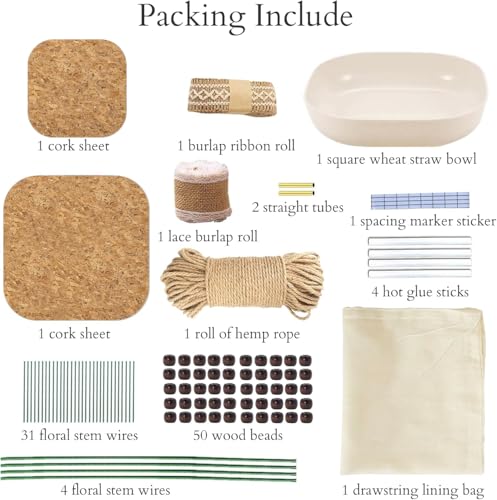 AOUXSEEM 99 Pcs Basket Weaving DIY Kits for Beginners, Jute Rope Woven Lace Storage Flower Basket with Handles for Easter Picnic Home Wedding Decorations Crafts Projects Gifts