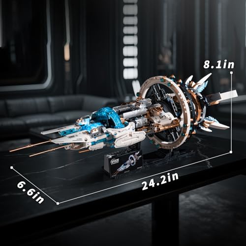 UNCLE BRICK Space Spaceship Building Blocks Set,with Lights and Power Motor,Interstellar Space Station,Space Exploration Toy,Creative Gift Idea for Adults and Space Fans,for Boys and Gril Age 8-12