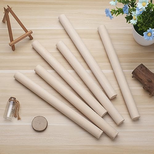 Wooden Dowel Rods Wood Dowels for Crafts, 6 PCS 1 x 15 Round Wooden Sticks for Crafts, Thick Macrame Dowels, Unfinished Hard Wood Sticks for Crafting, Arts and DIYers, Closets and Wedding - size: 1"×15"-6PCS