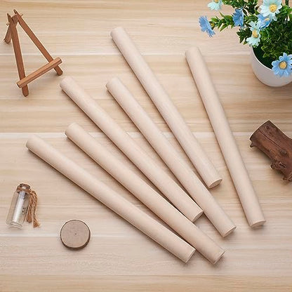 Wooden Dowel Rods Wood Dowels for Crafts, 6 PCS 1 x 15 Round Wooden Sticks for Crafts, Thick Macrame Dowels, Unfinished Hard Wood Sticks for Crafting, Arts and DIYers, Closets and Wedding - size: 1"×15"-6PCS