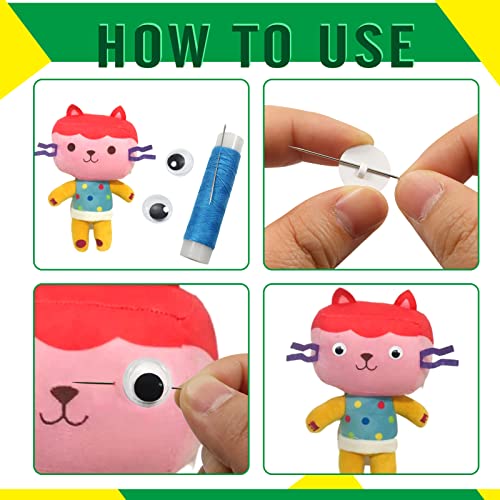 TOAOB 172pcs Sew On Googly Wiggle Eyes Buttons 8mm to 20mm Assorted Sizes Black Round Plastic Eyes for DIY Stuffed Animals Scrapbooking Sewing Crafts