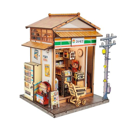 Music Park Book Nook for Adults, 3D Wooden Puzzle Konbini Store with LED - color: Konbini Store