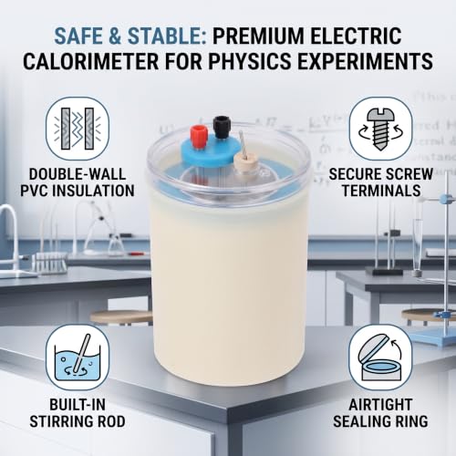 Double Wall Electric Calorimeter, PVC Heat Measurement Electric Calorimeter Physical Experimental Instrument for High School Students