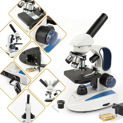 AmScope Digital Cordless Compound Monocular Microscope, 1.3MP Camera - style: M158C-2L-E1