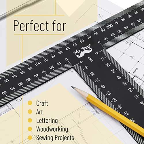 Mr. Pen - T Square, T Ruler, 12 inch Metal Ruler, T Square Ruler - size: 12 inch