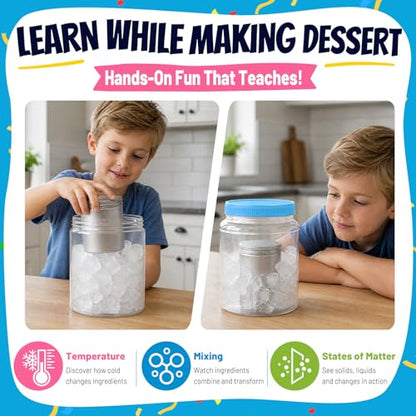 Ice Cream Making Kit for Kids - STEM Science Toy Ages 5–12, Recipe Cards