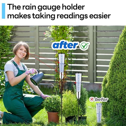 Rain Gauge Stand Replacement for AcuRite 00850A3, Freestanding Adjustable Rain Gauge Holder Mount Accessory, 13.9 in or 23.3 in, Rain Gauge Not Included