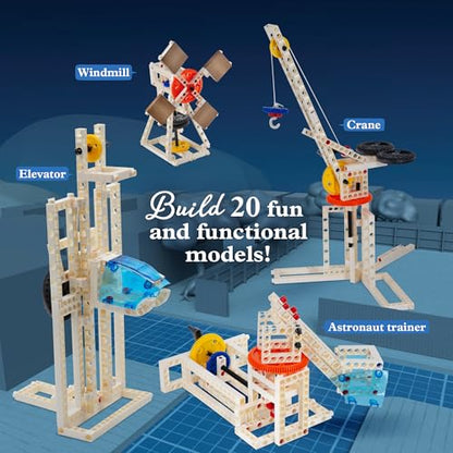 Thames & Kosmos | Mechanical Engineering: Machines & Vehicles STEM Experiment Kit | Build 20 Mechanical Models, Explore Physics of Force & Motion | Hands-on, Introductory Science Learning for Ages 8+