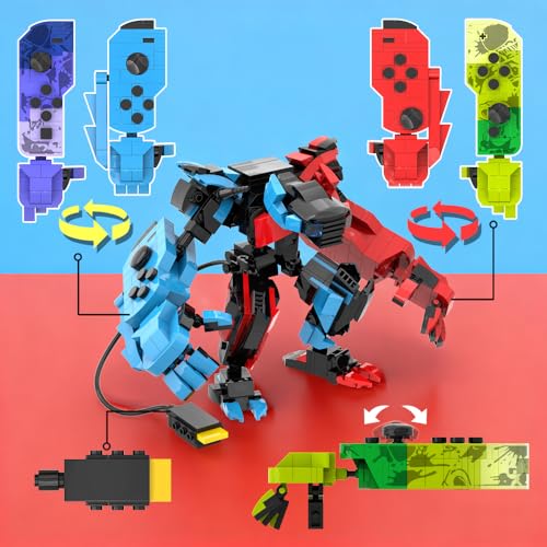 781 PCS Transforming Game Controller Robot Building Kit, 2-in-1 Retro Mecha Building Blocks Set, Gift for Boys, Adults & Collectors, Birthday Room Decor Supplies