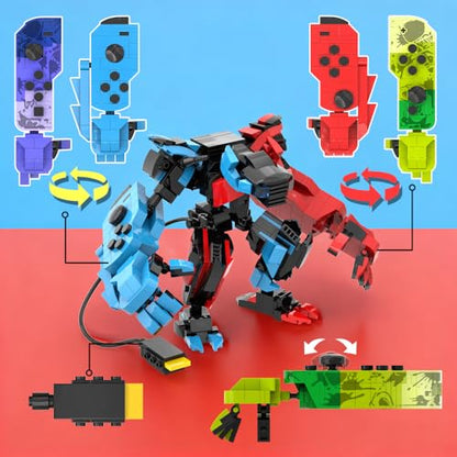 781 PCS Transforming Game Controller Robot Building Kit, 2-in-1 Retro Mecha Building Blocks Set, Gift for Boys, Adults & Collectors, Birthday Room Decor Supplies