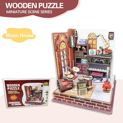 3D Miniature House Kit DIY Micro Music Dollhouse