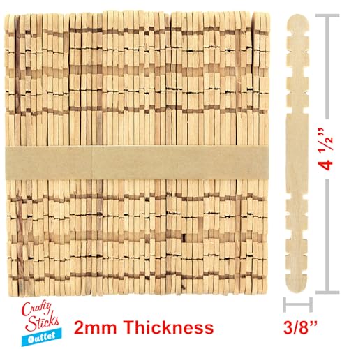 Birch Wood Craft Sticks, 1000 Pack, 4.5 Inch - color: Natural Wood