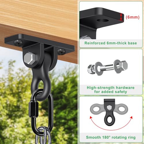 SELEWARE A Frame Swing Set Brackets for 4x4 Legs and 4x6 Beam - color: 1 Middle Bracket + 4 Swing Hangers