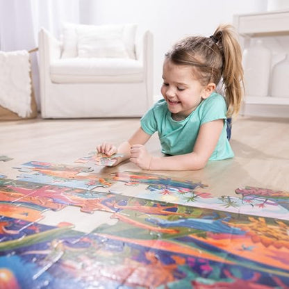 Melissa & Doug Dinosaurs Jumbo Floor Puzzle 48-Piece Set with Guide