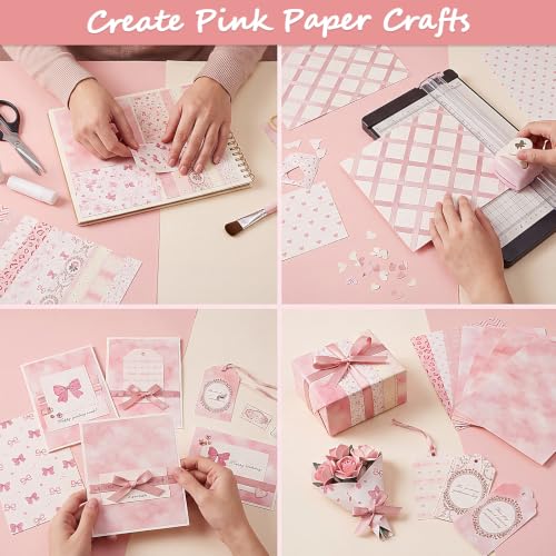 Pink Scrapbook Paper Pack, 60 Sheets, 14 x 21 cm - color: Romantic