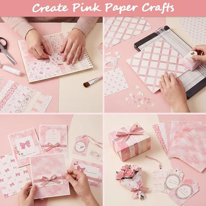 Pink Scrapbook Paper Pack, 60 Sheets, 14 x 21 cm - color: Romantic