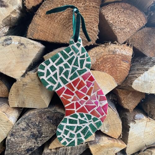 Youway Style 200g Iridescent Red Glass Mosaic Tiles for Crafs Bulk - color: Red, size: 200g