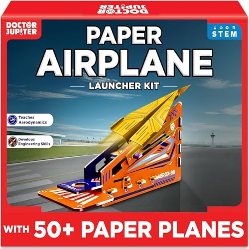Doctor Jupiter Paper Airplane Launcher Kit for Kids Ages 6+, Birthday Gifts - style: Paper Airplanes Kit: 6+
