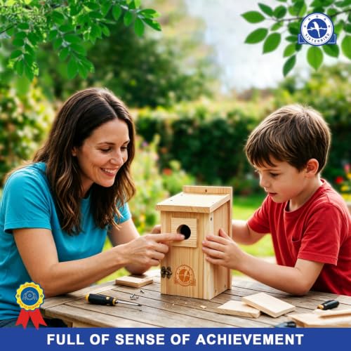 SISTERBIRD 2 Pack Blue Bird Houses for Outdoors, Warming Gifts Bird House - color: Burly Wood -- 2PK