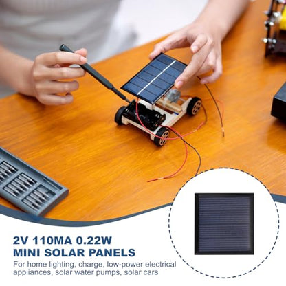 MECCANIXITY 8Pcs 2V 0.22W 110mA Mini Solar Panels, Small Solar Photovoltaic Power Cells Charge DIY Electric Toy Materials Kits - style: 2V 0.22W 0.11A