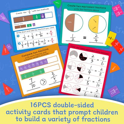 Magnetic Fraction Tiles & Circles Activity Set, Math Fraction Manipulatives