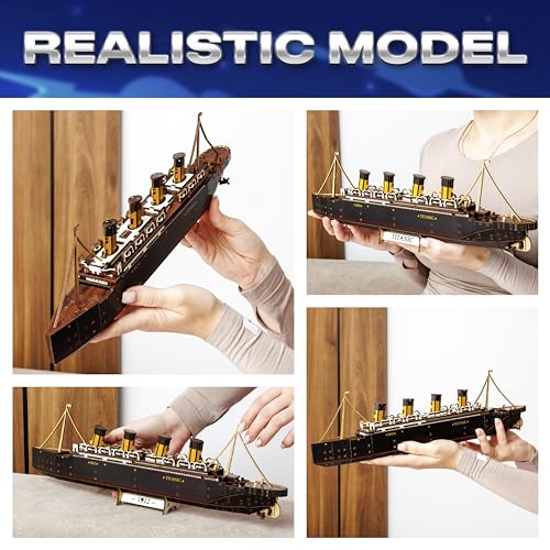 3D Wooden Puzzles – Ship Model Building Kits Adult - Adult DIY Building Sets 3D Wooden Puzzles for Adults – 15+ Years Wood Building Kits - Creative Assembly for Adults - color: Ship