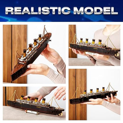 3D Wooden Puzzles – Ship Model Building Kits Adult - Adult DIY Building Sets 3D Wooden Puzzles for Adults – 15+ Years Wood Building Kits - Creative Assembly for Adults - color: Ship