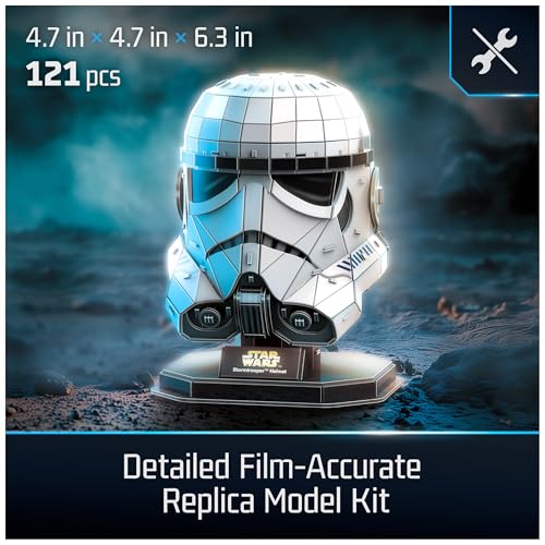 4D Build Star Wars Stormtrooper Helmet 3D Puzzle Model Kit, Room Display - style: Stormtrooper Helmet 121 pcs