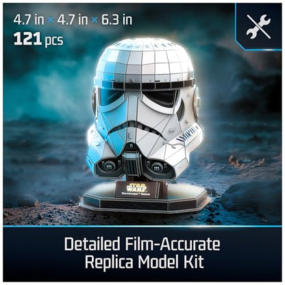 4D Build Star Wars Stormtrooper Helmet 3D Puzzle Model Kit, Room Display - style: Stormtrooper Helmet 121 pcs