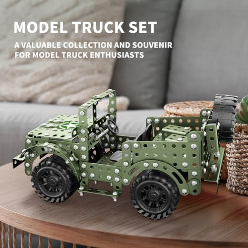 Lucky Doug STEM Building Projects Model Truck Set - Building Toys for Kids Ages 8-12, Assembly Science Army Toys for Boys 8 9 10 11 Years Old - style: 8804