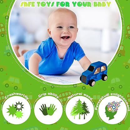 Chivao 24 Pcs Unfinished Wooden Cars, Kids Paintable DIY Toys,Classic Style - color: Classic Style