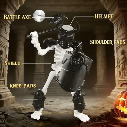 6 Pack T13 Action Figure Set, Skeleton Action Figure Mini Skeletons for Halloween Decorations Dummy 13, Titan 13, Skeleton Toy Multi-Jointed Movable 3D Printed Toys, DIY Assembly Required