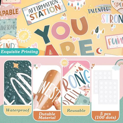 45pcs Boho Affirmation Station Bulletin Board Set Classroom Decor - style: Boho