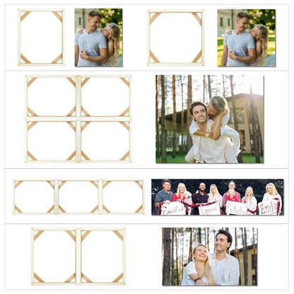 Texas Art DIY Wood Stretcher Bars for Canvas, Solid Wood Frame Kit, Easy to Assemble, Gallery Wrap for Oil Painting, Wall Posters, Customized Wooden Frame Kit for Diamond Painting, White, 14 x 14 - size: 14"x14"