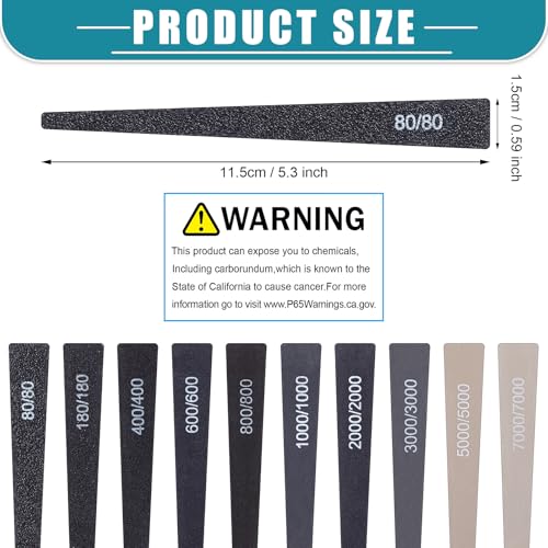 Honoson 10 Pcs Sanding Sticks for Plastic Models, Low Grits Rating, Cone - style: Cone