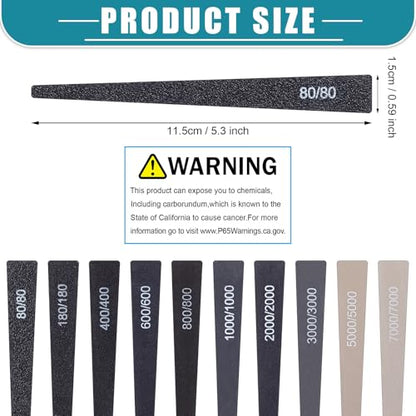 Honoson 10 Pcs Sanding Sticks for Plastic Models, Low Grits Rating, Cone - style: Cone