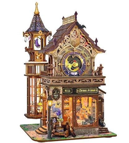 Book Nook Kit DIY Miniature House 3D Wooden Puzzle - Time Magic Club - color: Time Magic Club