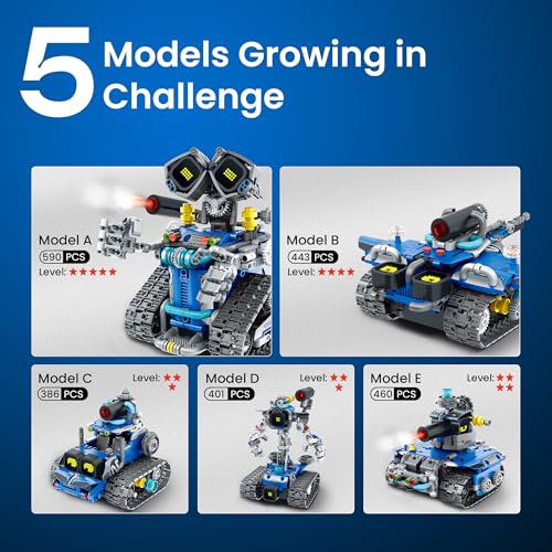 Sillbird STEM Robot Building Kit with Remote Control Gifts for Boys 8-14 - color: Blue