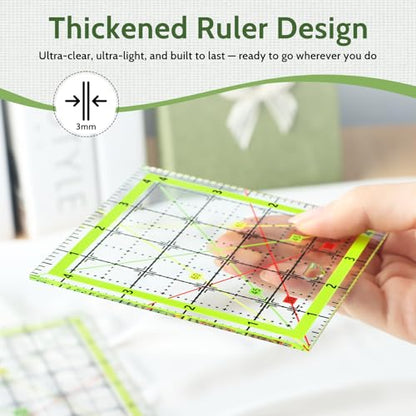 Imeepa 4PCS Quilting Ruler Set, Square Quilting Templates 3.5/4.5/6.5/10.5" - size: Square
