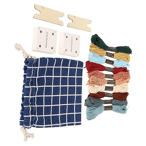 Pwshymi 30pcs Weaving Cards Set, Lightweight Portable Tablet Cards with Embroidery Thread Shuttle for DIY Crafts Scarf, Weaving Supplies Tablet Weaving Cards Herramientas y