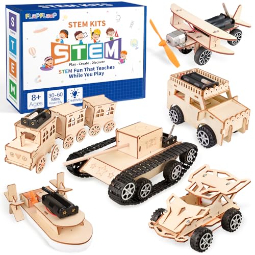 STEM Kits for Kids Age 8-12, 6-in-1 Model Car Kits, STEM Building Toys