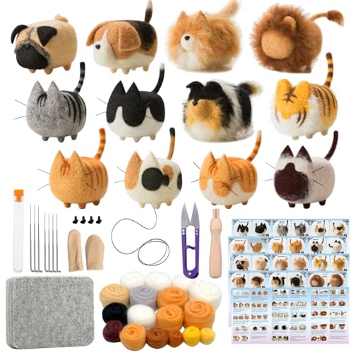 Truslin Needle Felting Kit, 12 Pcs Doll Making Needle Felting Starter Kit - color: 12 Pcs