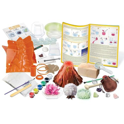 4M STEAM Earth Science Kit for Kids Ages 5+ — Geology STEM Toy with 5 Experiments Including Volcano Eruption, Crystal Growing & Fossil Excavation — Educational Science Gift for Boys & Girls - style: Earth Science