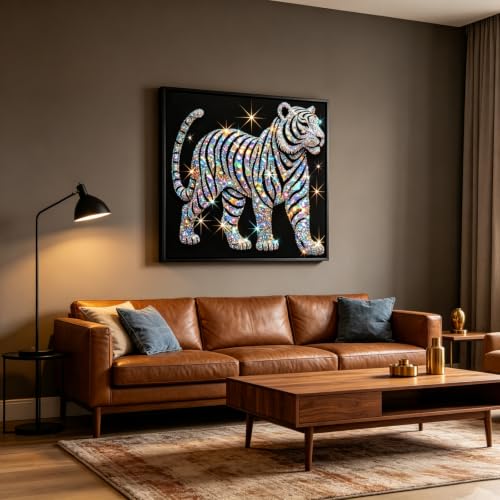 BYGFHLYW Tiger 5D Diamond Painting Kit for Adults, Animal Diamond Art Kits - color: KM1225-1